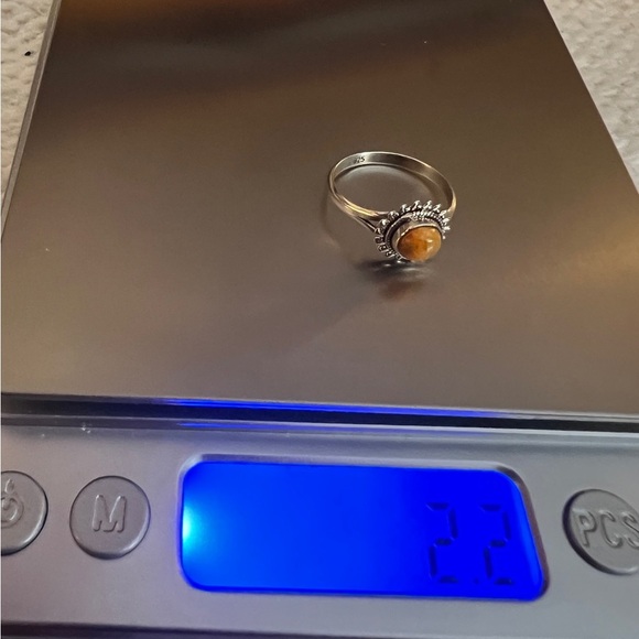 ❤️ Bumblebee Jasper Southwestern 925 Navajo Inspired Sz 7 Ring 2.2 gms - Picture 5 of 14